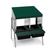 Snáškové hnízdo pro slepice se sběrným košíkem na dvoumístné na nožičkách